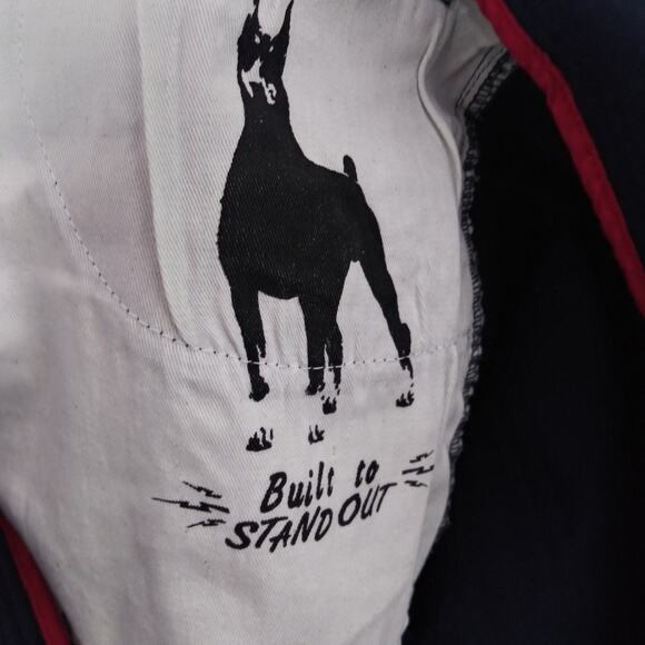 Makobi Prado Biker Jeans with Rip & Repair - Navy M 1786 Size 50X27 - Picture 9 of 9